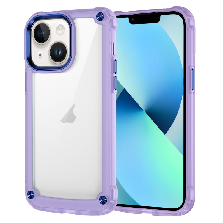 

For iPhone 13 Skin Feel TPU + PC Phone Case(Transparent Purple)