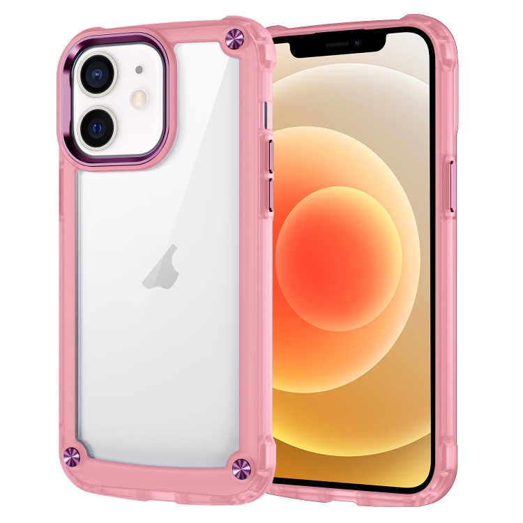 

For iPhone 12 Skin Feel TPU + PC Phone Case(Transparent Pink)