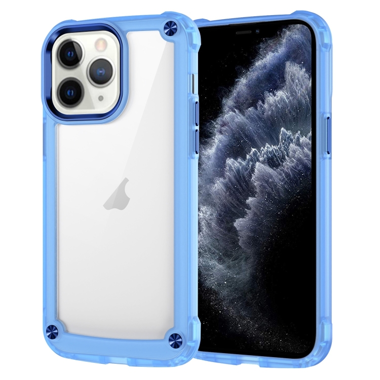

For iPhone 11 Pro Max Skin Feel TPU + PC Phone Case(Transparent Blue)