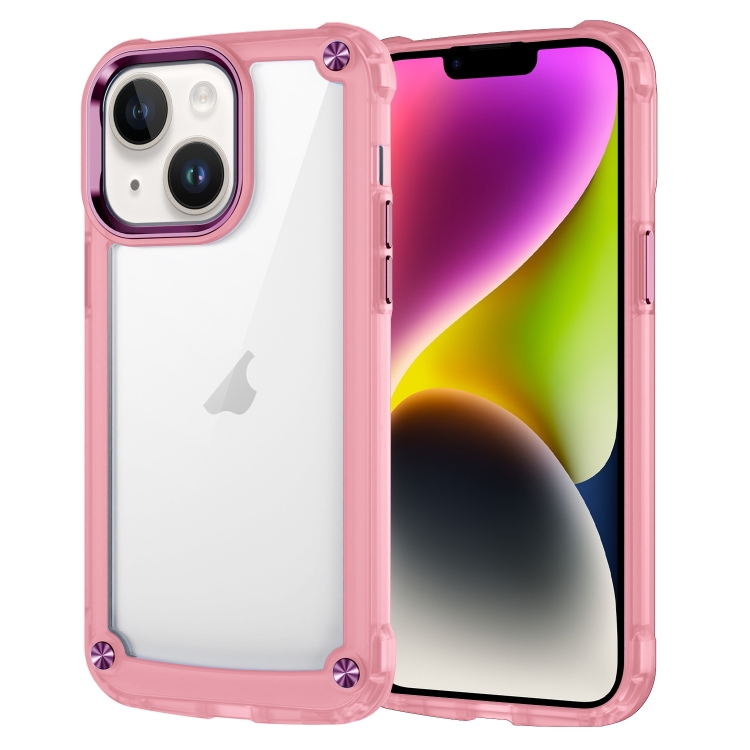 

For iPhone 15 Skin Feel TPU + PC Phone Case(Transparent Pink)