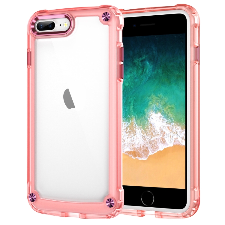 

For iPhone 8 Plus / 7 Plus Skin Feel TPU + PC Phone Case(Transparent Pink)
