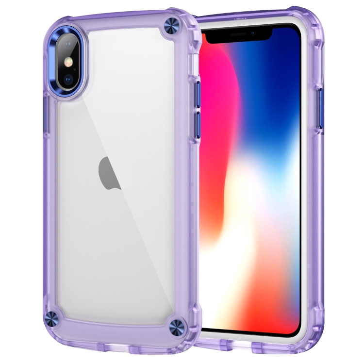 

For iPhone X / XS Skin Feel TPU + PC Phone Case(Transparent Purple)