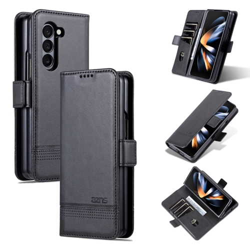 

For Samsung Galaxy Z Fold5 5G AZNS Magnetic Calf Texture Flip Leather Phone Case(Black)