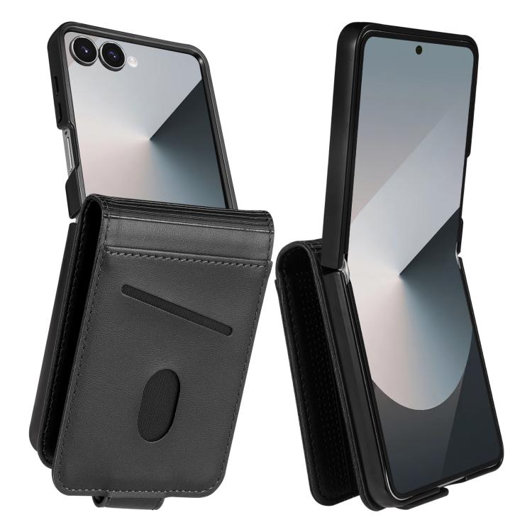 

For Samsung Galaxy Z Flip7 5G AZNS Magnetic Calf Texture Flip Leather Phone Case(Black)