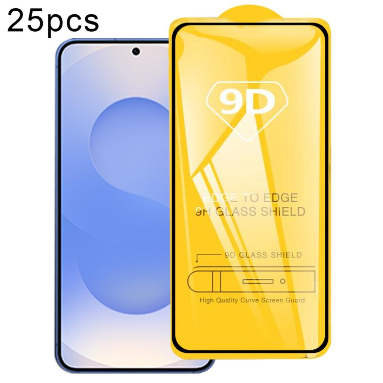 

For Samsung Galaxy S25 FE 5G 25pcs 9D Full Glue Screen Tempered Glass Film