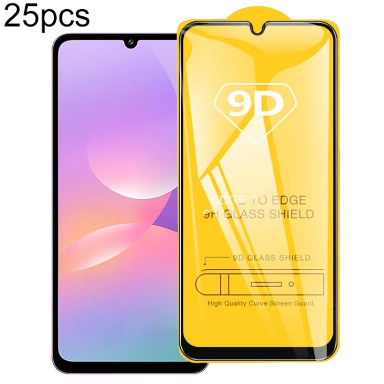 For Samsung Galaxy M17e 5G 25pcs 9D Full Glue Screen Tempered Glass Film