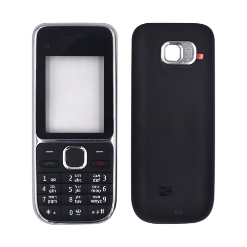 

For Nokia c2-01 Full Housing Cover(Black with Hebrew Keypad)
