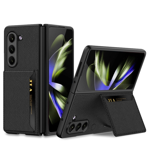 

For Samsung Galaxy Z Fold5 GKK Ultra-thin Leather Phone Case with Card Slots(Cross Texture)