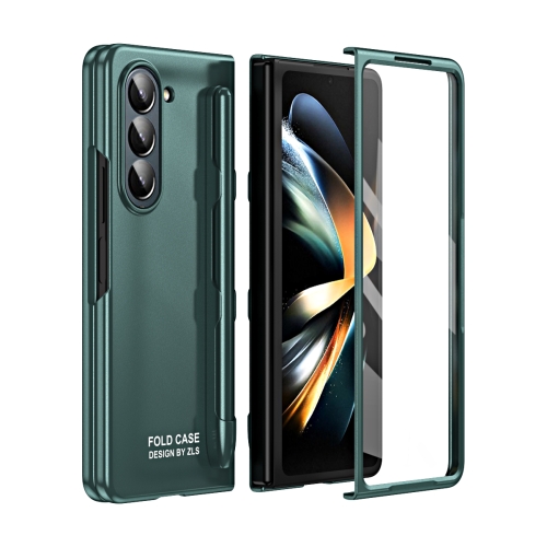 

For Samsung Galaxy Z Fold5 5G Integrated AG Matte Folding Phone Case with Pen Slot(Green)