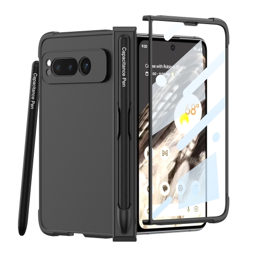 

For Google Pixel Fold GKK Skin Feel Airbag Hinge Shockproof Phone Case with Pen(Black)