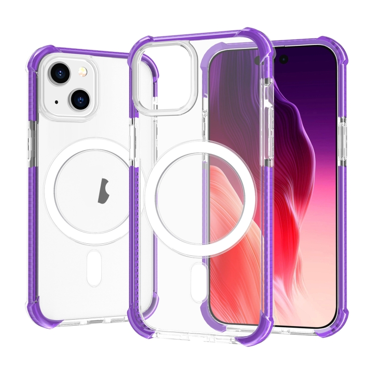 

For iPhone 15 Magsafe Magnetic Acrylic Shockproof Phone Case(Purple)