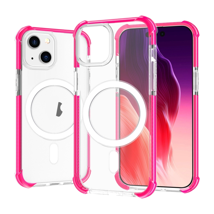 

For iPhone 15 Plus Magsafe Magnetic Acrylic Shockproof Phone Case(Pink)