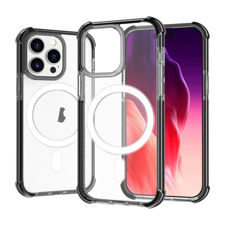 

For iPhone 15 Pro Magsafe Magnetic Acrylic Shockproof Phone Case(Black)