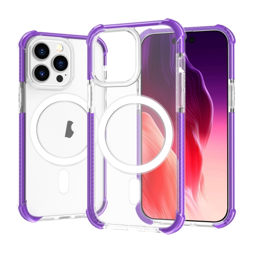 

For iPhone 15 Pro Magsafe Magnetic Acrylic Shockproof Phone Case(Purple)