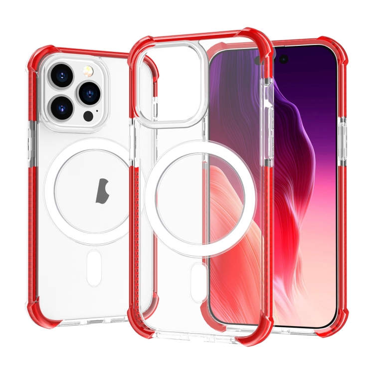 

For iPhone 15 Pro Max Acrylic Magsafe Magnetic Shockproof Phone Case(Red)
