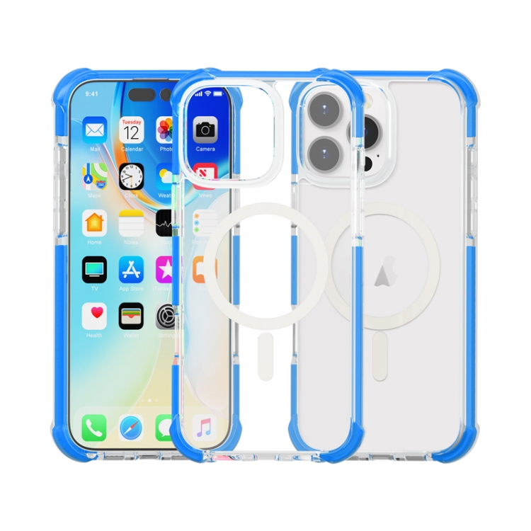 

For iPhone 16 Pro Acrylic Magsafe Magnetic Shockproof Phone Case(Blue)