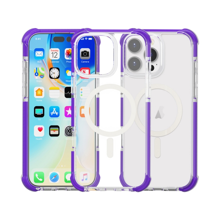 

For iPhone 16 Pro Acrylic Magsafe Magnetic Shockproof Phone Case(Purple)