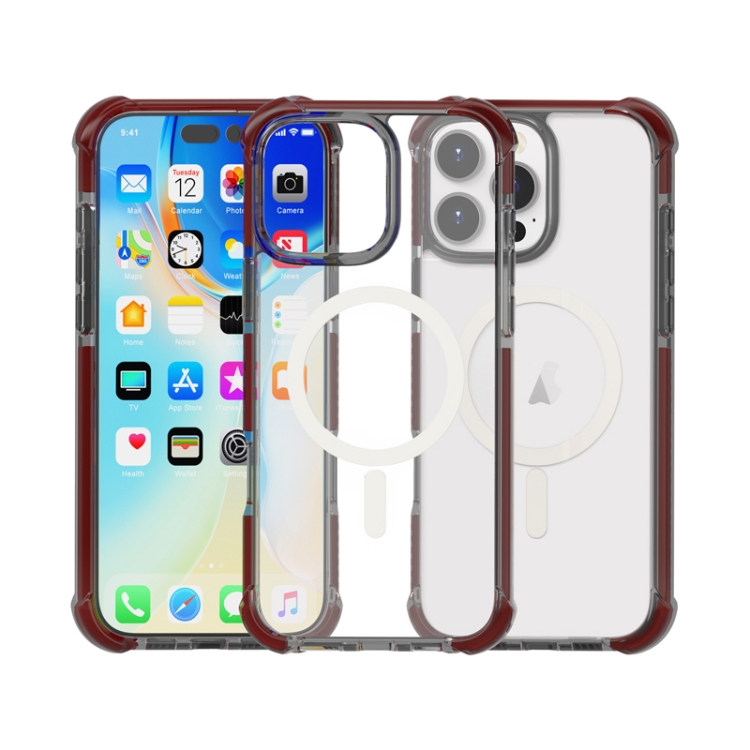 

For iPhone 16 Pro Acrylic Magsafe Magnetic Shockproof Phone Case(Brown)