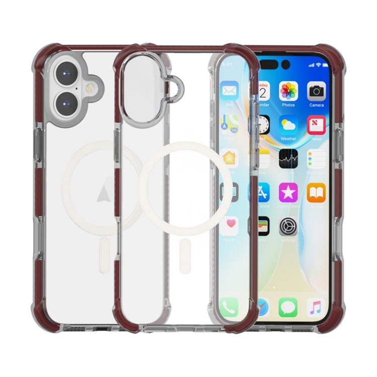 

For iPhone 16 Acrylic Magsafe Magnetic Shockproof Phone Case(Brown)