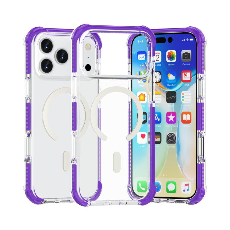 

For iPhone 17 Pro Max Acrylic Magsafe Magnetic Shockproof Phone Case(Purple)