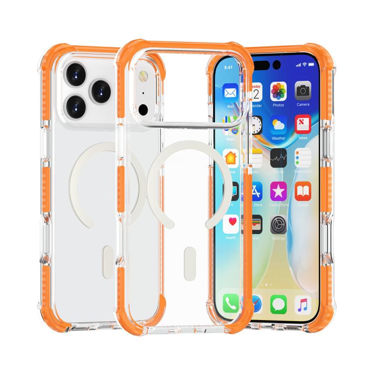 

For iPhone 17 Pro Acrylic Magsafe Magnetic Shockproof Phone Case(Orange)