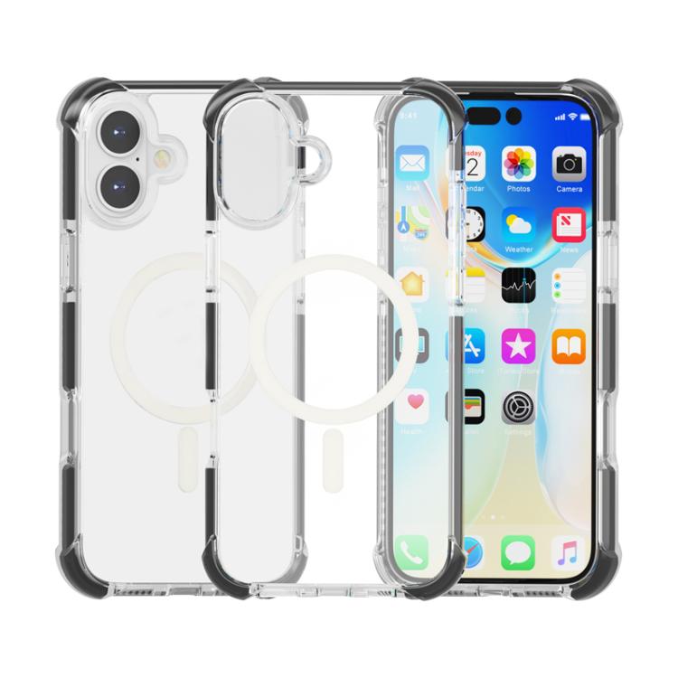 

For iPhone 17 Acrylic Magsafe Magnetic Shockproof Phone Case(Transparent Black)