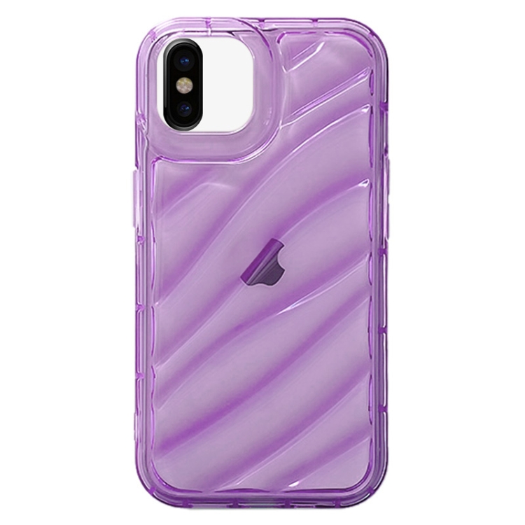 

For iPhone X / XS Waves TPU Phone Case(Purple)