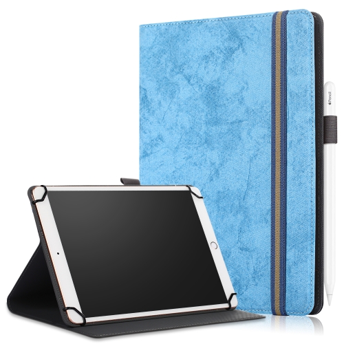 

For 9-11 inch Marble Cloth Texture Horizontal Flip Universal Tablet PC Leather Case with Pen Slot & Holder(Sky Blue)