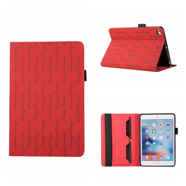 

For iPad mini 5 / 4 / 3 / 1 Lucky Bamboo Pattern Leather Tablet Case(Red)