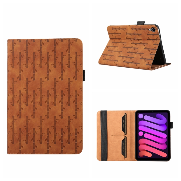 

For iPad mini 6 Lucky Bamboo Pattern Leather Tablet Case(Brown)