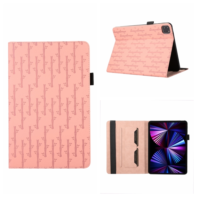 

For iPad Pro 11 2022 / 2021 Lucky Bamboo Pattern Leather Tablet Case(Pink)