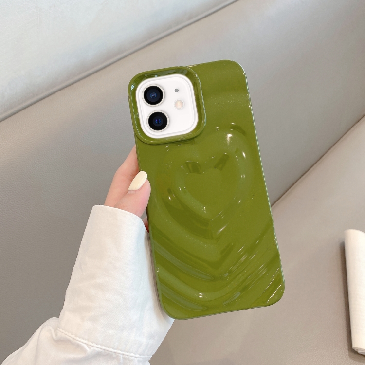 

For iPhone 11 3D Love Pattern Phone Case(Green)