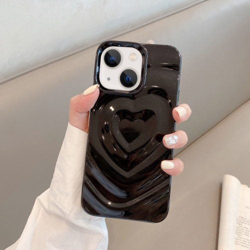 

For iPhone 13 3D Love Pattern Phone Case(Black)