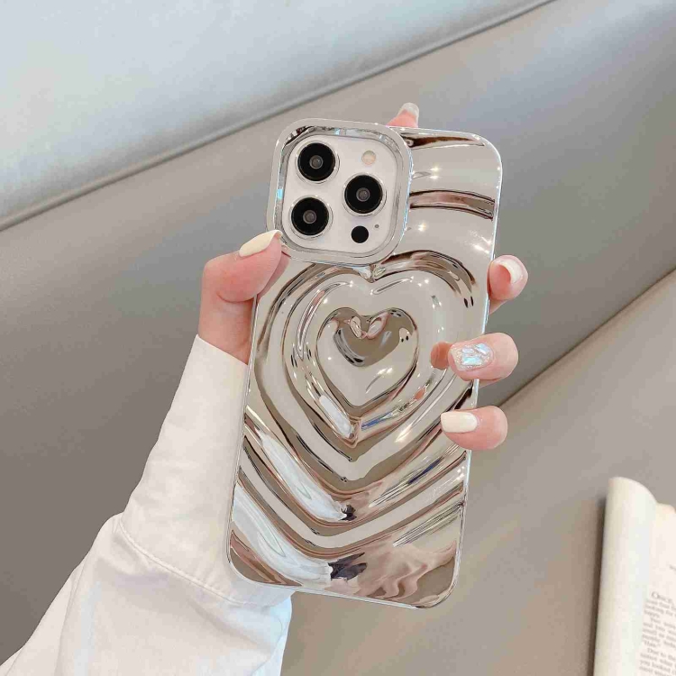 

For iPhone 13 Pro Max 3D Love Pattern Phone Case(Grey)