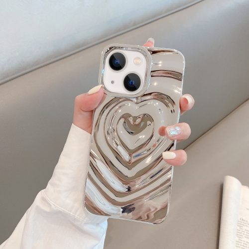 For iPhone 14 3D Love Pattern Phone Case(Grey)