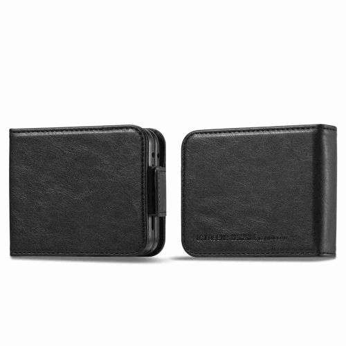 For Samsung Galaxy Z Flip5 LC.IMEEKE RFID Anti-theft Leather Phone Case(Black) 3 buttons folding flip remote car key shell for renault clio megane kangoo modus fob case blanks