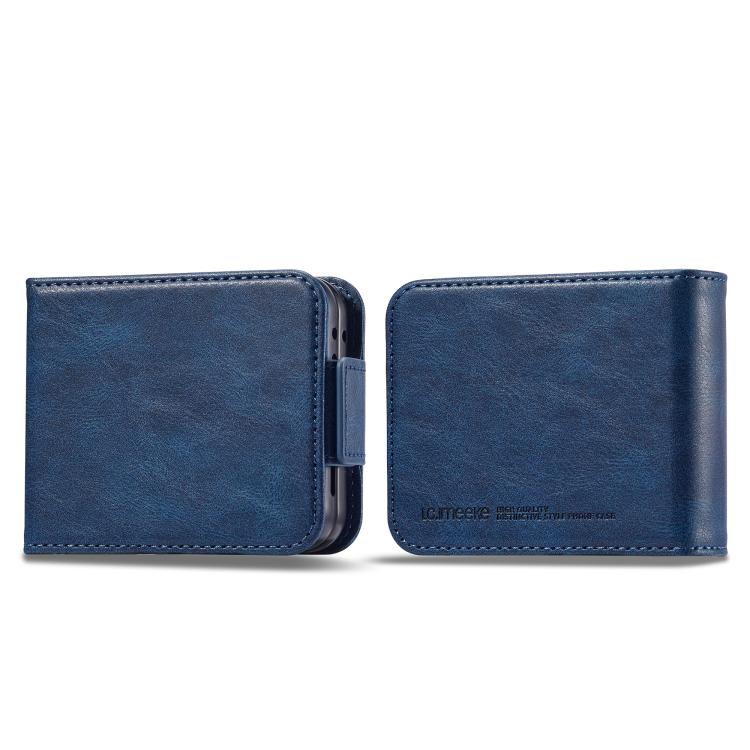 

For Samsung Galaxy Z Flip7 5G LC.IMEEKE RFID Anti-theft Leather Phone Case(Blue)