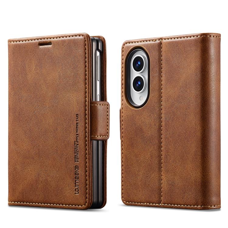 For Galaxy Z Fold8 5G LC.IMEEKE RFID Anti-theft Leather Phone Case(Brown)