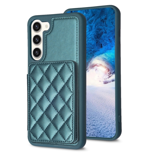 

For Samsung Galaxy S23+ 5G BF25 Square Plaid Card Bag Holder Phone Case(Green)