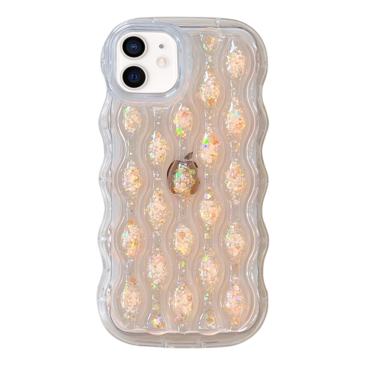 

For iPhone 11 Luminous 3D Wavy Texture Phone Case(Orange)