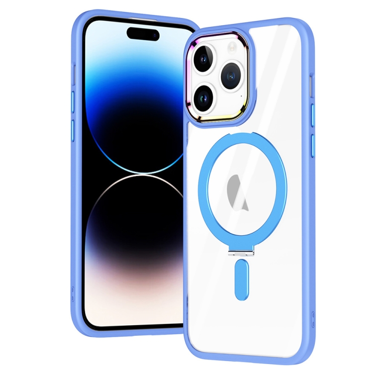 

For iPhone 15 Pro MagSafe Magnetic Invisible Holder Phone Case(Sierra Blue)