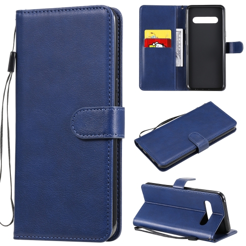 

For LG V60 Solid Color Horizontal Flip Protective Leather Case with Holder & Card Slots & Wallet & Lanyard(Blue)