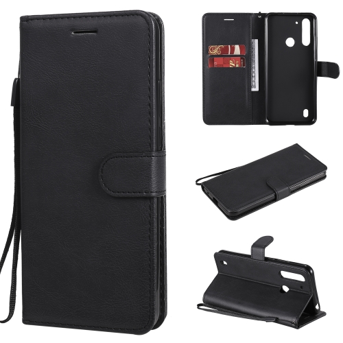 

For Motorola Moto G8 Power Lite Solid Color Horizontal Flip Protective Leather Case with Holder & Card Slots & Wallet & Lanyard(Black)