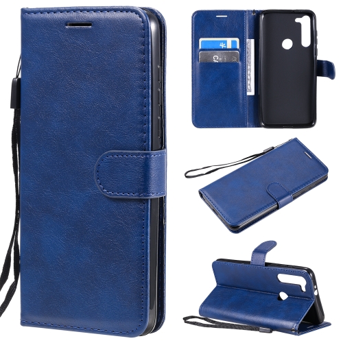 

For Motorola Moto G8 Power Solid Color Horizontal Flip Protective Leather Case with Holder & Card Slots & Wallet & Lanyard(Blue)