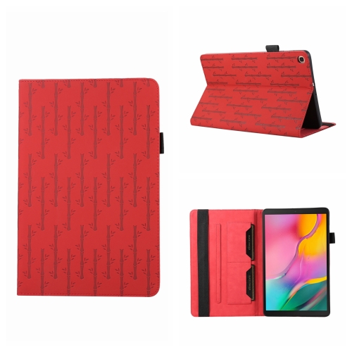 

For Samsung Galaxy Tab A 10.1 2019 T510 Lucky Bamboo Pattern Leather Tablet Case(Red)