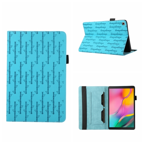 

For Samsung Galaxy Tab A 10.1 2019 T510 Lucky Bamboo Pattern Leather Tablet Case(Blue)