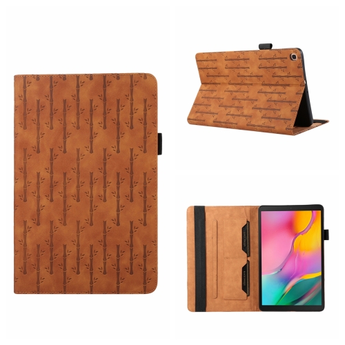 

For Samsung Galaxy Tab A 10.1 2019 T510 Lucky Bamboo Pattern Leather Tablet Case(Brown)