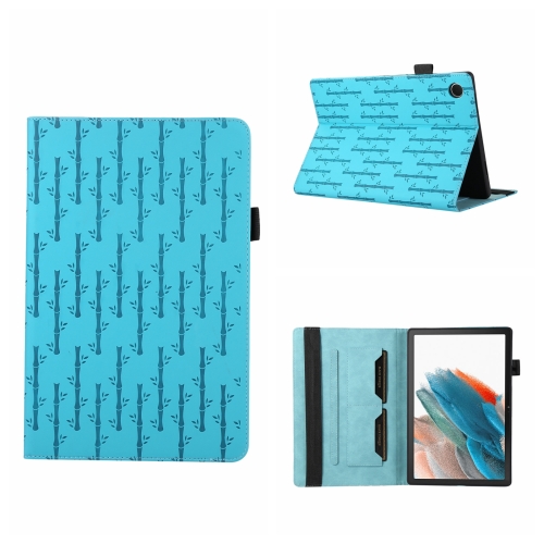 

For Samsung Galaxy Tab A8 10.5 2021 Lucky Bamboo Pattern Leather Tablet Case(Blue)