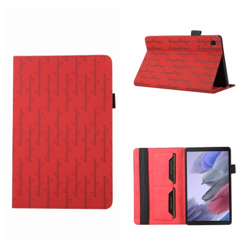 

For Samsung Galaxy Tab A7 Lite Lucky Bamboo Pattern Leather Tablet Case(Red)