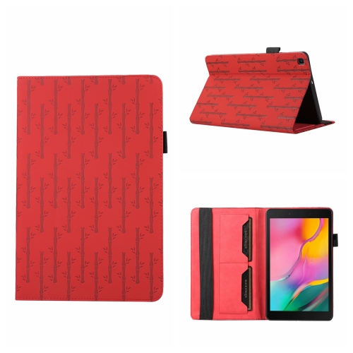 

For Samsung Galaxy Tab A 8.0 2019 T290 Lucky Bamboo Pattern Leather Tablet Case(Red)